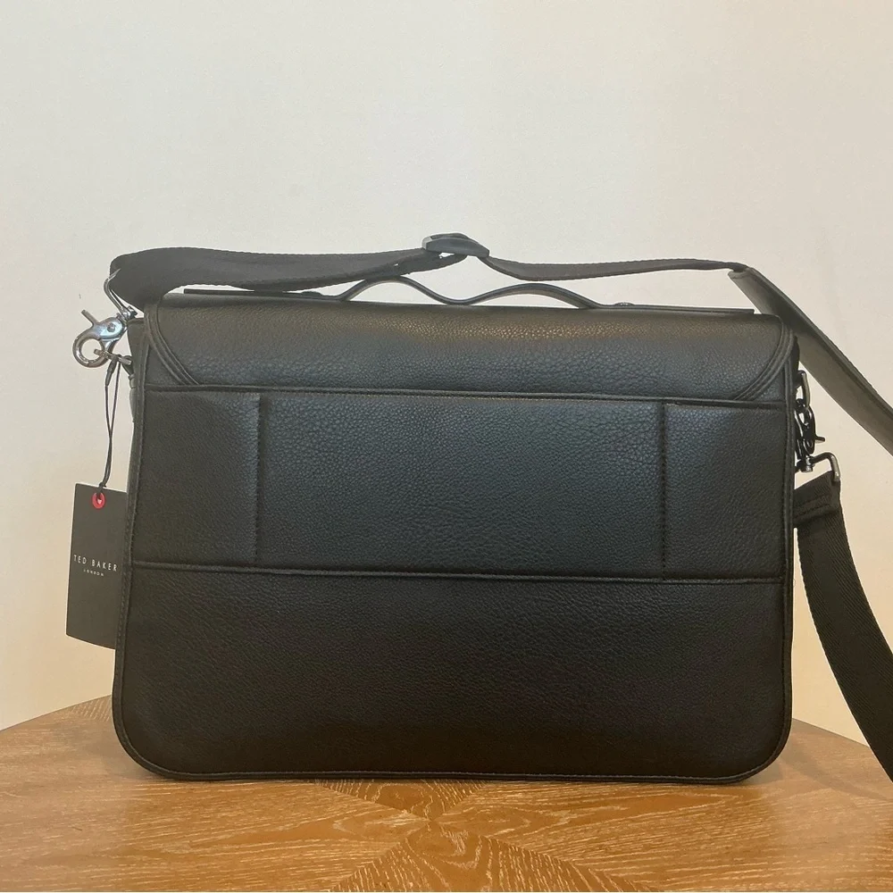 Ted Baker Irvine Pebbled Magnetic Snap Messenger Bag